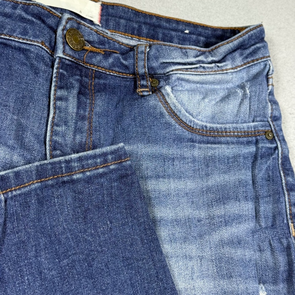 Garage Womens Blue Distressed Stretch Skinny Jeans Size 7 Medium Wash